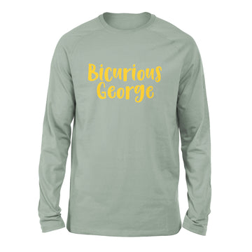 Bicurious George Men/Unisex Drop Shoulder Sweatshirt in Dusty Blue color